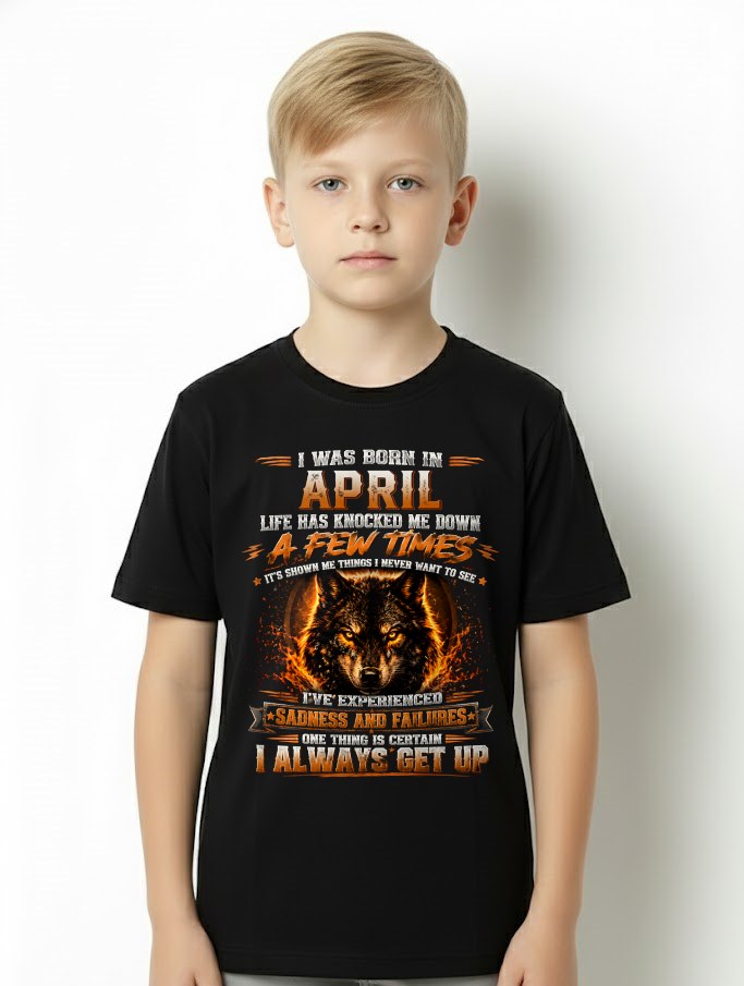 APRIL - I ALWAYS GET UP - Birthday T-Shirt For MAN - TRACY04 (SKU2609-02-04)