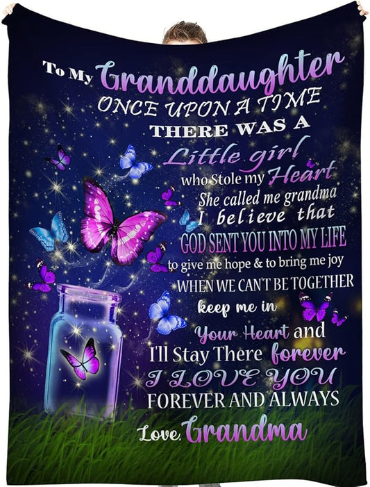 Perfect Blanket Gift Christmas Valentines Birthday Gifts for GRANDDAUGHTER Girls - From GRANDMA