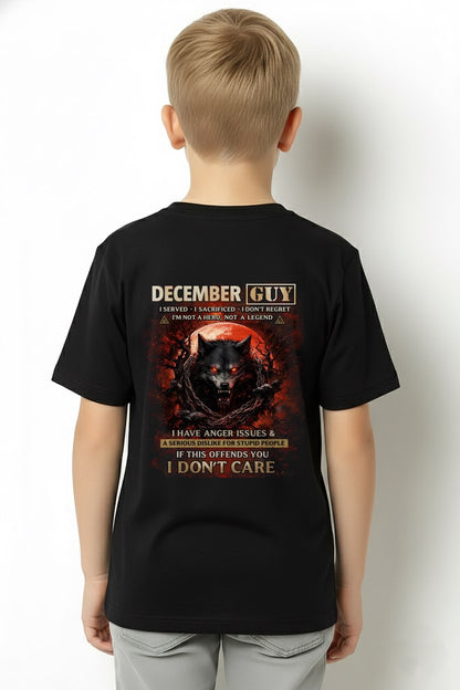 DECEMBER - I DON'T CARE born in DECEMBER T-shirt For MAN - TRACY12 (SKU2602-163-12)