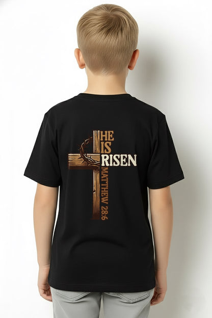 Easter Cross He is Risen Jesus Christian Men Women Kid Youth T-Shirt For MAN - TRACY00 (SKU-TRAN-180502)