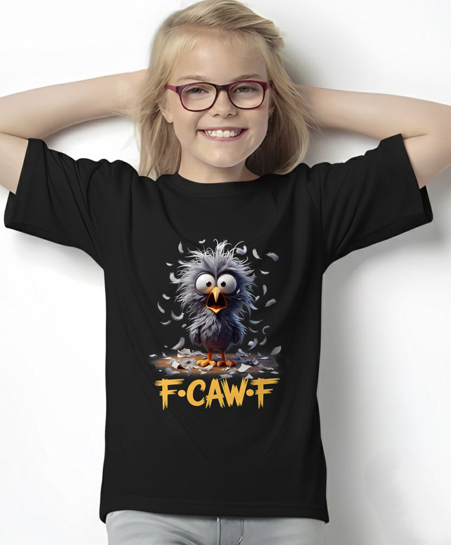 F-Caw-F Messy Bird Shocked Face Feather Chaos Cartoon Humor T-Shirt For WOMAN - TRACY00 (SKU-TRAN-1605054)