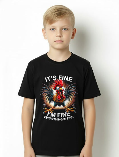 Funny Graphic Tee It's Fine I'm Fine Weird Crazy Chicken T-Shirt For MAN - TRACY00 (SKU-TRAN-160505)