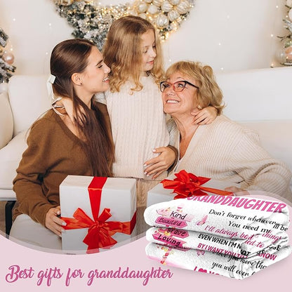 Perfect Blanket Gift Pink Road Sign Inspirational Blanket for GRANDDAUGHTER - From GRANDMA/GRANDPA