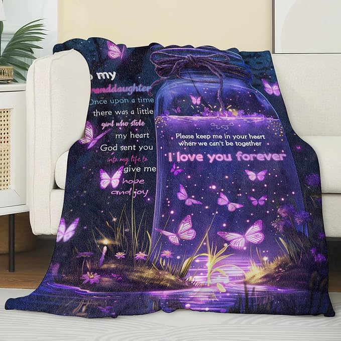 Perfect Blanket Gift for GRANDDAUGHTER - From GRANDMA/GRANDPA