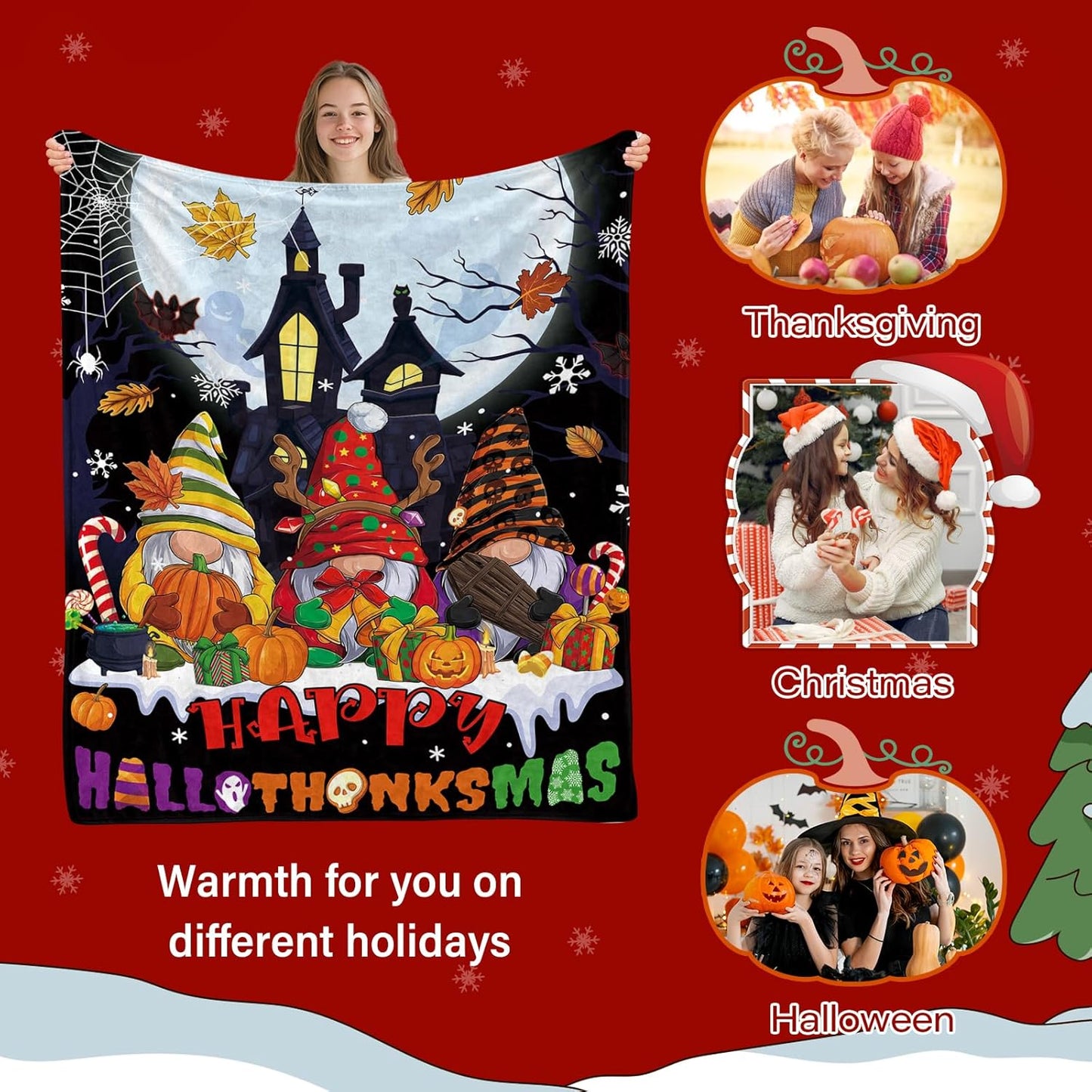 Perfect Blanket Christmas Graduation Gifts for Thanksgiving, Pumpkin Gift Presents Blanket for DAUGHTER/SON - From MOM/DAD