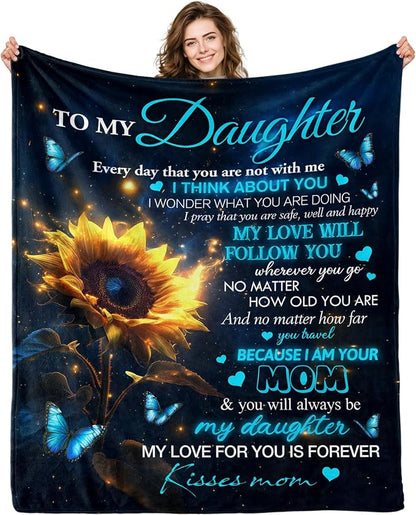 Perfect Blanket Gift Christmas Valentines Mothers Day Graduation Birthday Gifts for DAUGHTER Girls - From MOM (SKU2607-213)