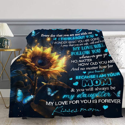 Perfect Blanket Gift Christmas Valentines Mothers Day Graduation Birthday Gifts for DAUGHTER Girls - From MOM (SKU2607-213)