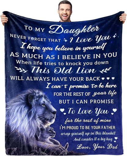 Perfect Blanket Gift Christmas Valentines Graduation Birthday Gifts for DAUGHTER Girls - From DAD