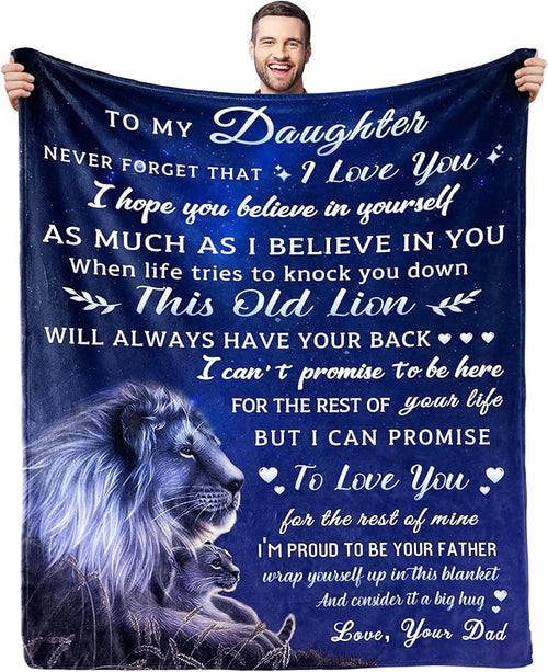Perfect Blanket Gift Christmas Valentines Graduation Birthday Gifts for DAUGHTER Girls - From DAD