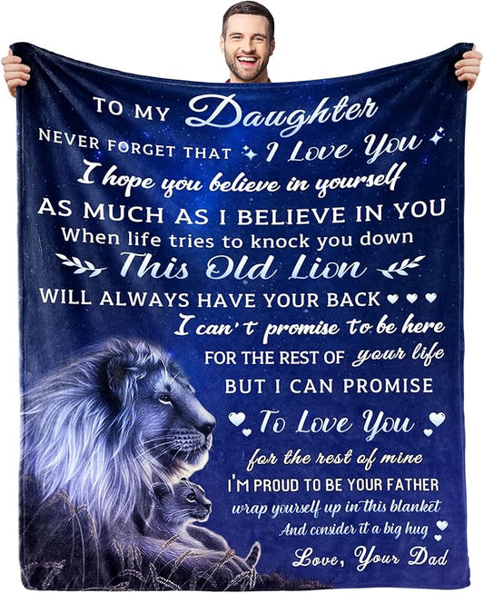 Perfect Blanket Gift Christmas Valentines Graduation Birthday Gifts for DAUGHTER Girls - From DAD