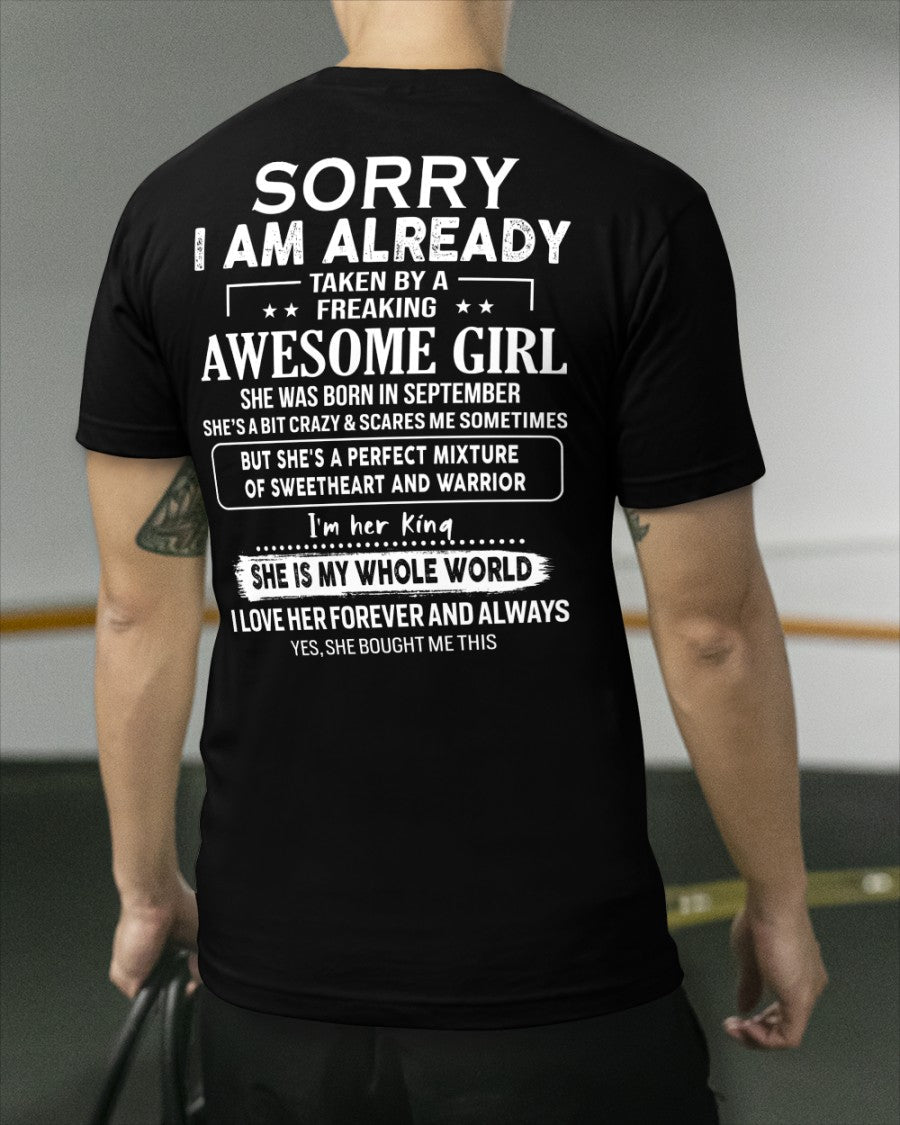 September - Awesome girl - Perfect gift for your boyfriend - (SKU04-86-09) - From Wife tracy09