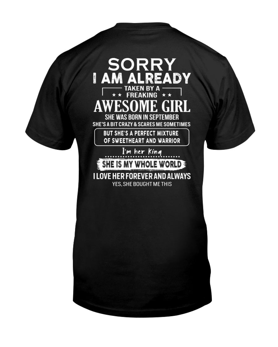 September - Awesome girl - Perfect gift for your boyfriend - (SKU04-86-09) - From Wife tracy09