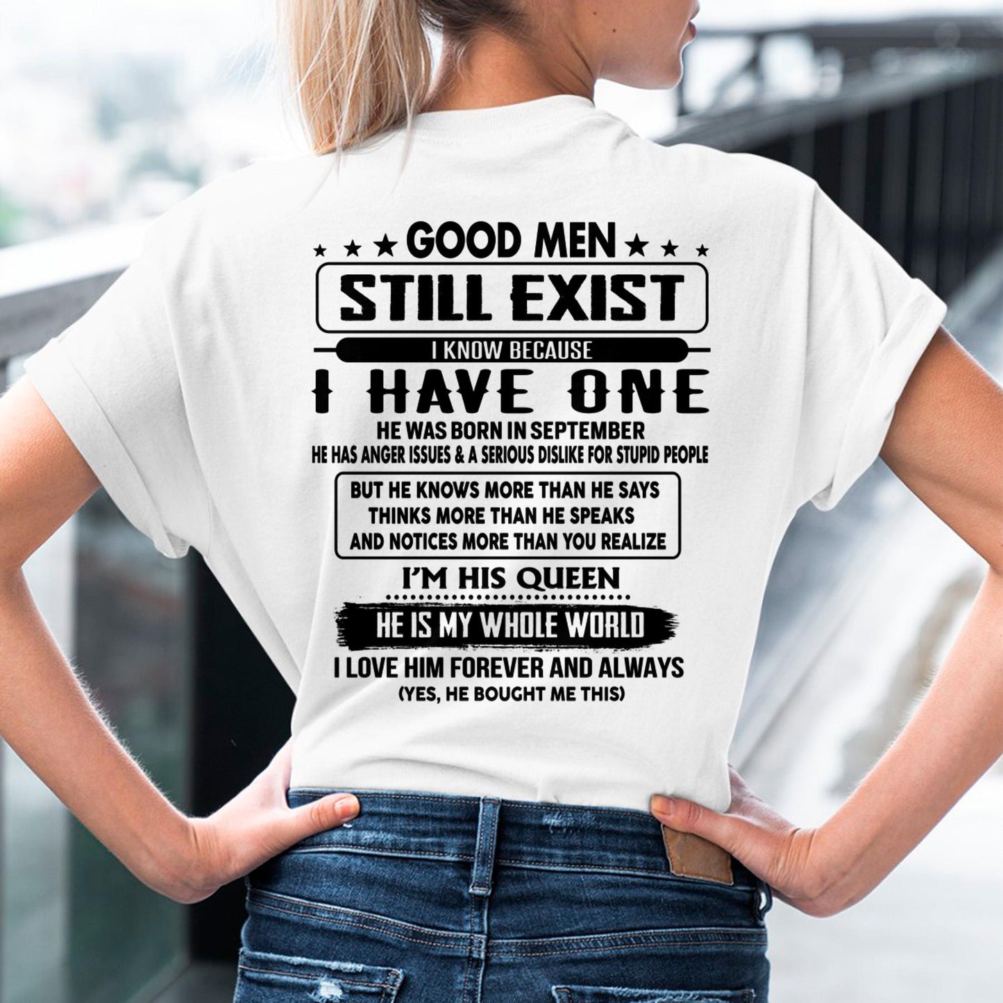 September - Good men Still Exist - gift for your girlfriend, wife from Husband - tracy09 (SKU-GMSAU-09)