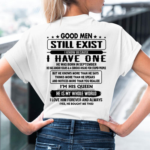 September - Good men Still Exist - gift for your girlfriend, wife from Husband - tracy09 (SKU-GMSAU-09)