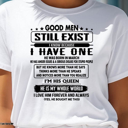 March - Good men Still Exist - gift for your girlfriend, wife from Husband - tracy03 (SKU-GM-03)