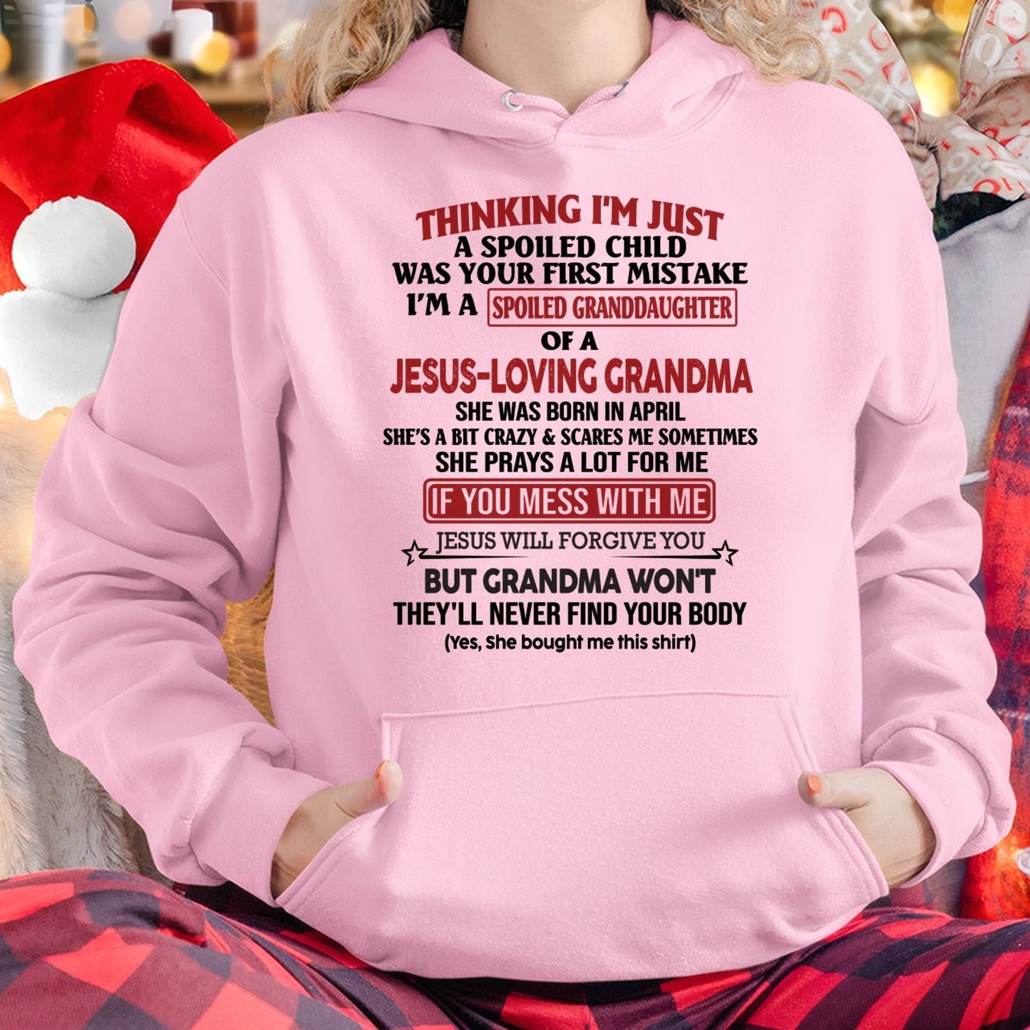Christian Girl Shirt – Spoiled by Grandma April Edition – From Grandma to Granddaughter tracy04 (SKU07-181-04)