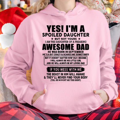 September - I'm Spoiled Daughter - Gift for Daughter from Dad - XUAN09 (SKU-TDD1206-09)
