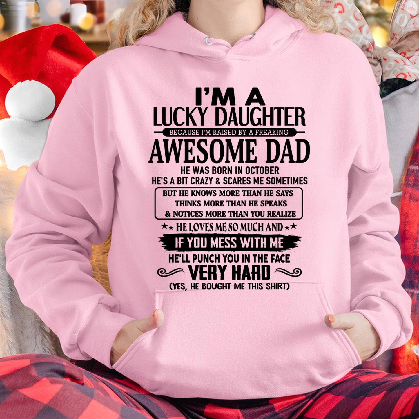 October - I'm Lucky Daughter - Gift for Daughter from Dad - XUAN10 (SKU-TLUCKYDD-10)