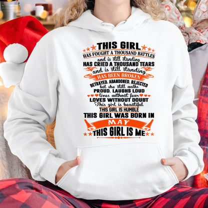 MAY - HAS FOUGHT A THOUSAND BATTLES T-Shirt For WOMAN - TRACY05 (SKU2607-265-05)