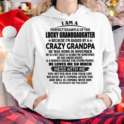 NOVEMBER - PERFECT EXAMPLE OF THE LUCKY GRANDDAUGHTER T-Shirt From GRANDPA - TRACY11 (SKU2606-73-11)