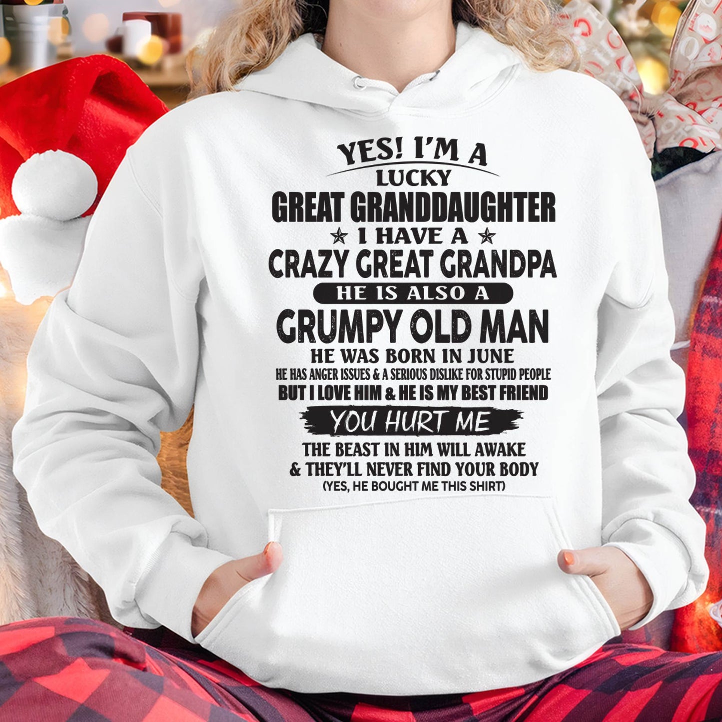 JUNE - LUCKY GREAT GRANDDAUGHTER OF CRAZY GREAT GRANDPA - PERFECT GIFT FROM GREAT GRANDPA - tracy06 (SKU12-287-06)