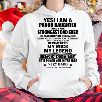 DECEMBER - I AM PROUD DAUGHTER HAVE THE STRONGEST DAD T-Shirt From DAD - TRACY12 (SKU2605-337-12)