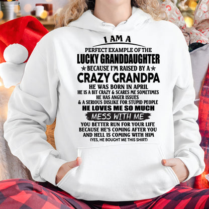 APRIL - PERFECT EXAMPLE OF THE LUCKY GRANDDAUGHTER T-Shirt From GRANDPA - TRACY04 (SKU2606-73-04)