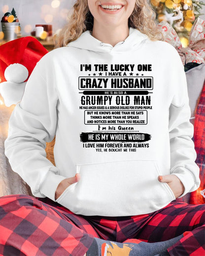 I am Lucky One I Have A Crazy Husband - Gift for Wife From Husband - tracy00 (SKUT-LUCKYONE-00)