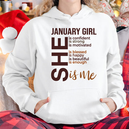 January - T-shirt For Woman Born In January - TRACY01 (SKU2605-04-01)