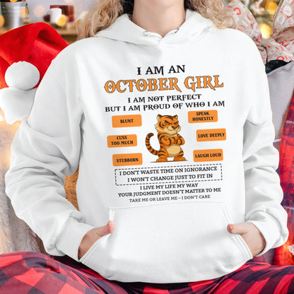 "I AM A OCTOBER GIRL" - Birthday Gift For October Girls - FMA XUAN10 (SKU26T-01-62-10)