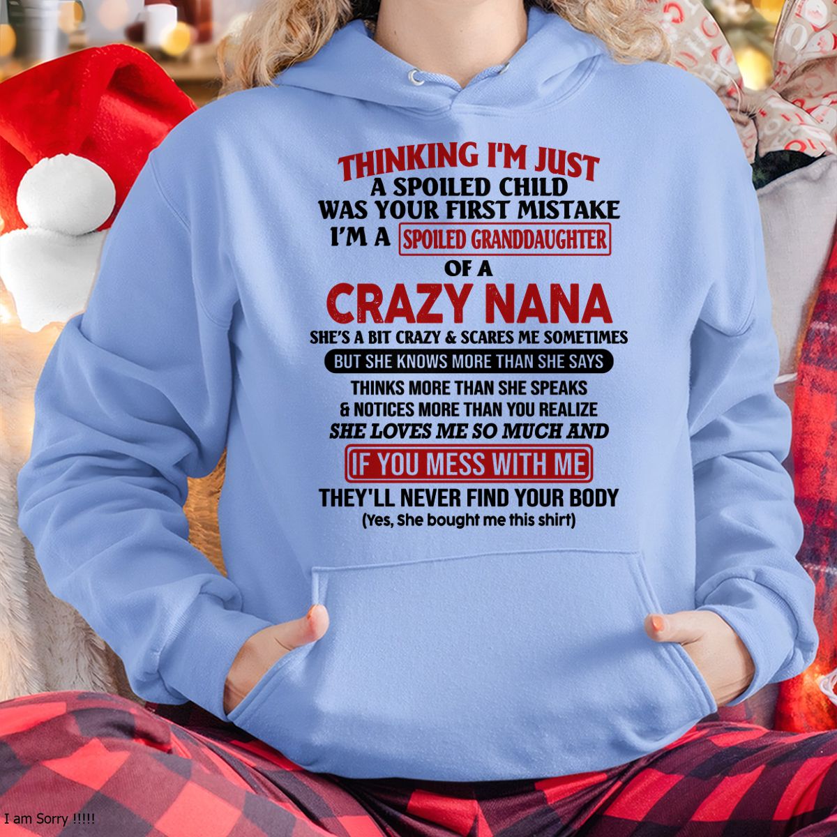 SPOILED GRANDDAUGHTER OF A CRAZY NANA T-SHIRT - From grandma to granddaughter - tracy00 (SKU07-129-00)