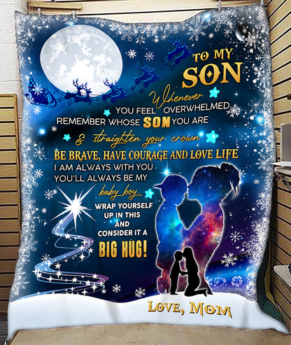 To My Son Blanket Sherpa Fleece Blanket Sherpa Fleece Blanket - From MOM (SKU2608-325)