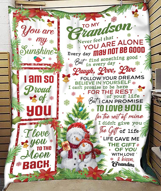 Perfect Gift FOR GRANDSON – COMFORT & WARMTH CHRISTMAS GIFT FROM GRANDMA Blanket TRACY00 (SKUB10-183)