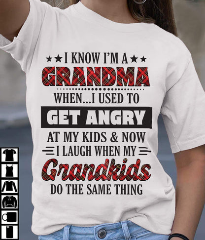 KNOW I'M A GRANDMA WHEN... I USED TO GET ANGRY AT MY KIDS & NOW I LAUGH WHEN MY GRANDKIDS DO THE SAME THING - from grandma tracy00 (SKU07-111)