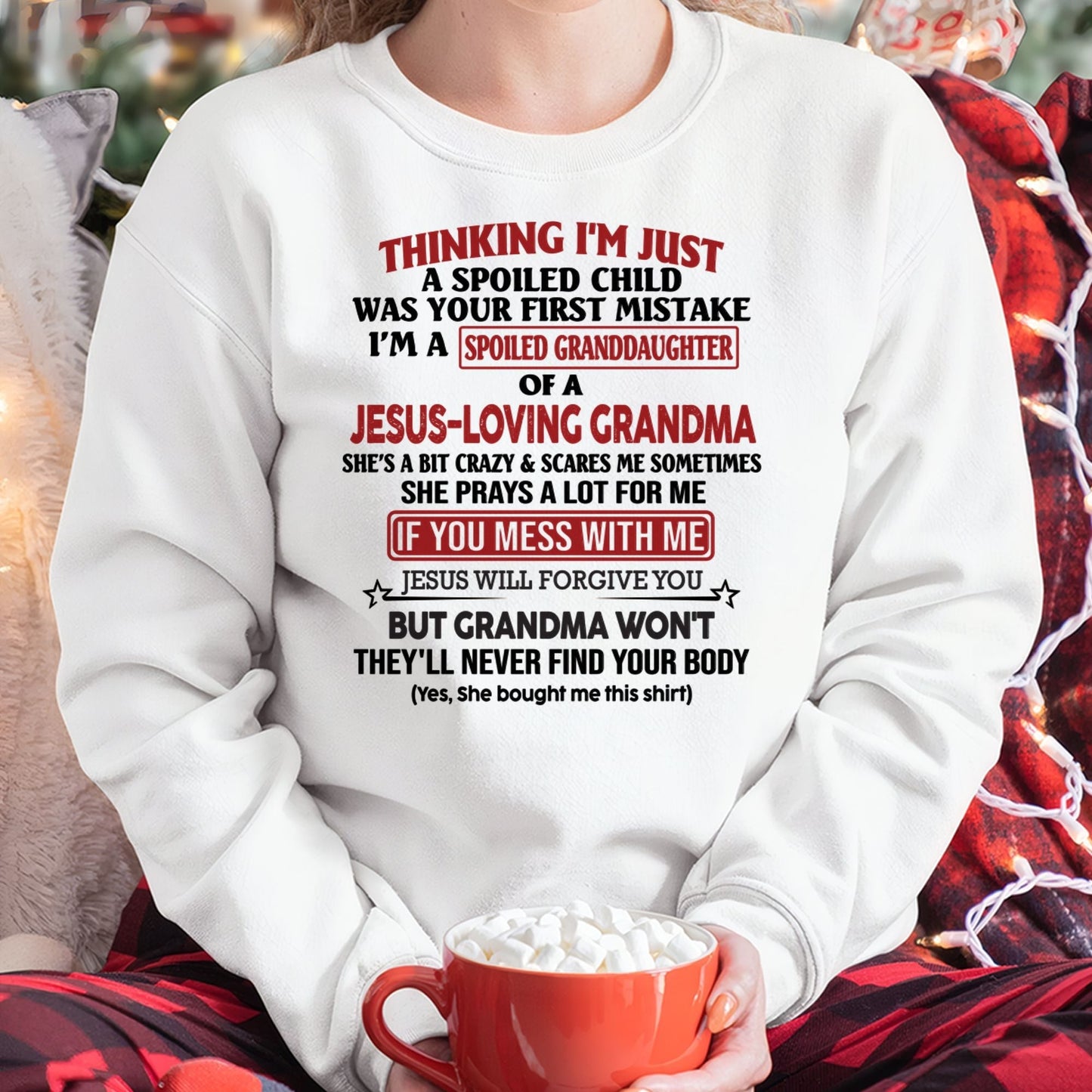 Christian Girl Shirt – Spoiled by Grandma – From Grandma to Granddaughter tracy00 (SKU07-181-00)