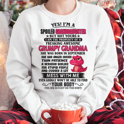 SEPTEMBER - YES, I'M A SPOILED GRANDDAUGHTER - GIFT FROM GRANDMA - DTSM09 (SKU09-96-09)
