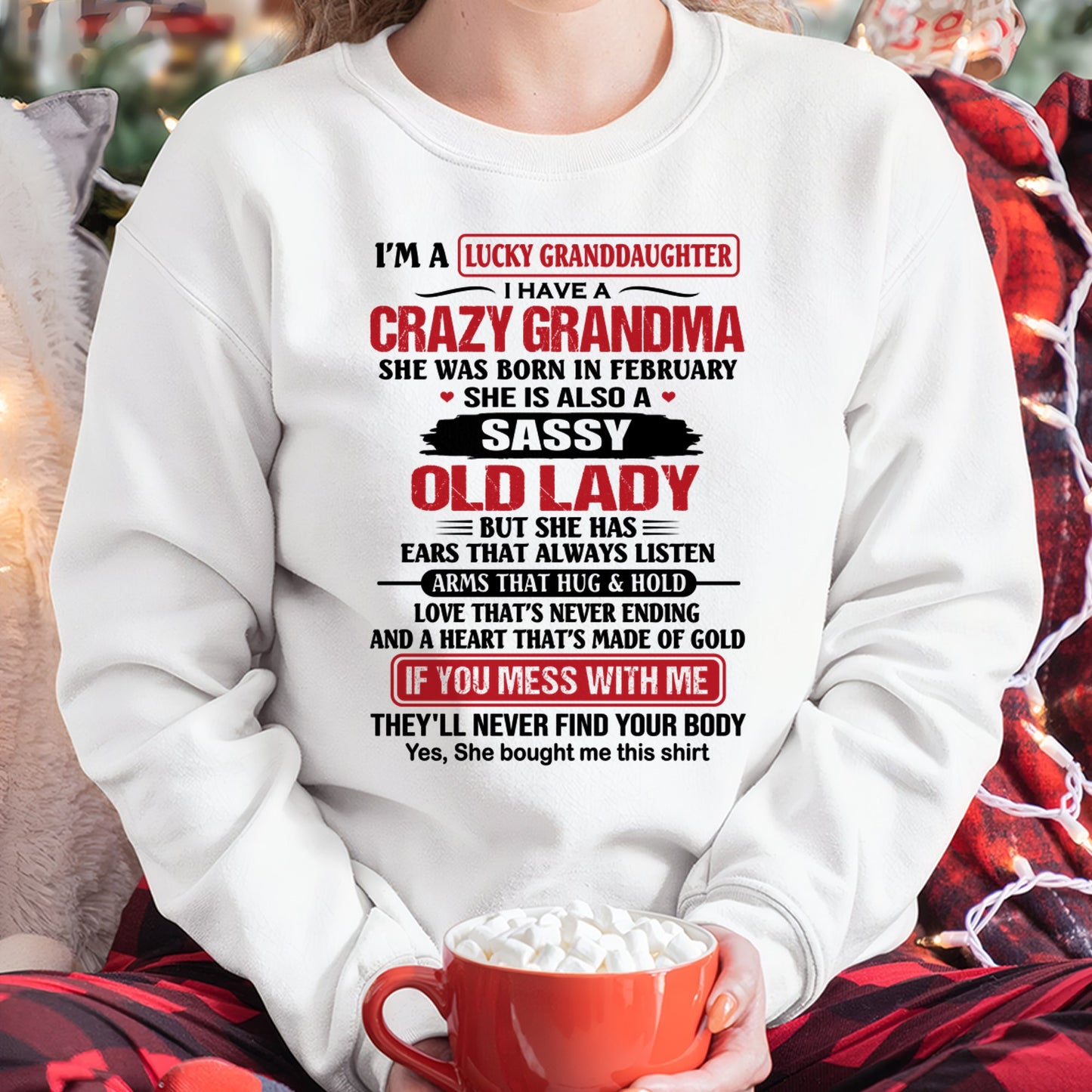 FEBRUARY - LUCKY GRANDDAUGHTER HAVE A GRANDMA From GRANDMA - TRACY02 (SKU2608-146-02)