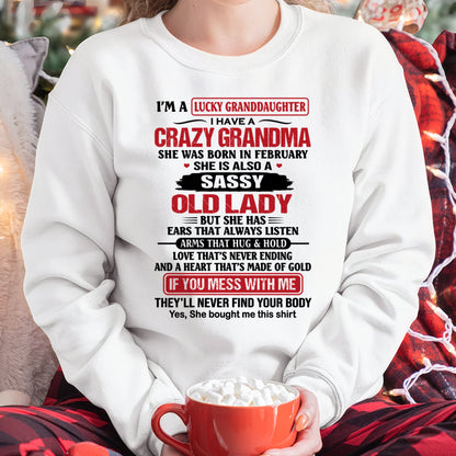 FEBRUARY - LUCKY GRANDDAUGHTER HAVE A GRANDMA From GRANDMA - TRACY02 (SKU2608-146-02)