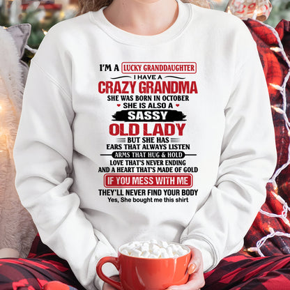 OCTOBER - LUCKY GRANDDAUGHTER HAVE A GRANDMA From GRANDMA - TRACY10 (SKU2608-146-10)