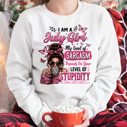 JULY - SARCASM DEPENDS ON STUPID T-Shirt For WOMAN - TRACY07 (SKU2606-117-07)