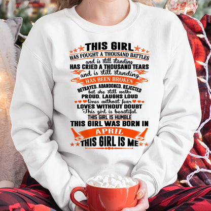 APRIL - HAS FOUGHT A THOUSAND BATTLES T-Shirt For WOMAN - TRACY04 (SKU2607-265-04)