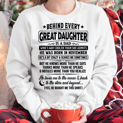 NOVEMBER - DAD COOLER THAN DAUGHTER ADMITS To DAUGHTER From DAD - TRACY11 (SKU2606-137-11)