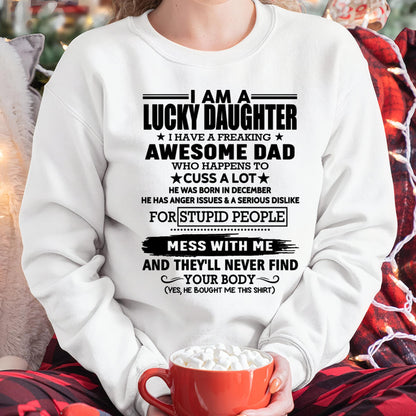 December - I'm Lucky Daughter - Gift for Daughter from Dad - KATE12 (SKU-T1406DD-12)