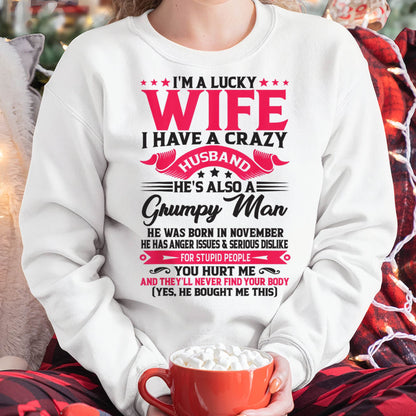 NOVEMBER - TO MY WIFE - I'M A LUCKY WIFE - GIFT FROM HUSBAND - tracy11 (SKU10-136-11)