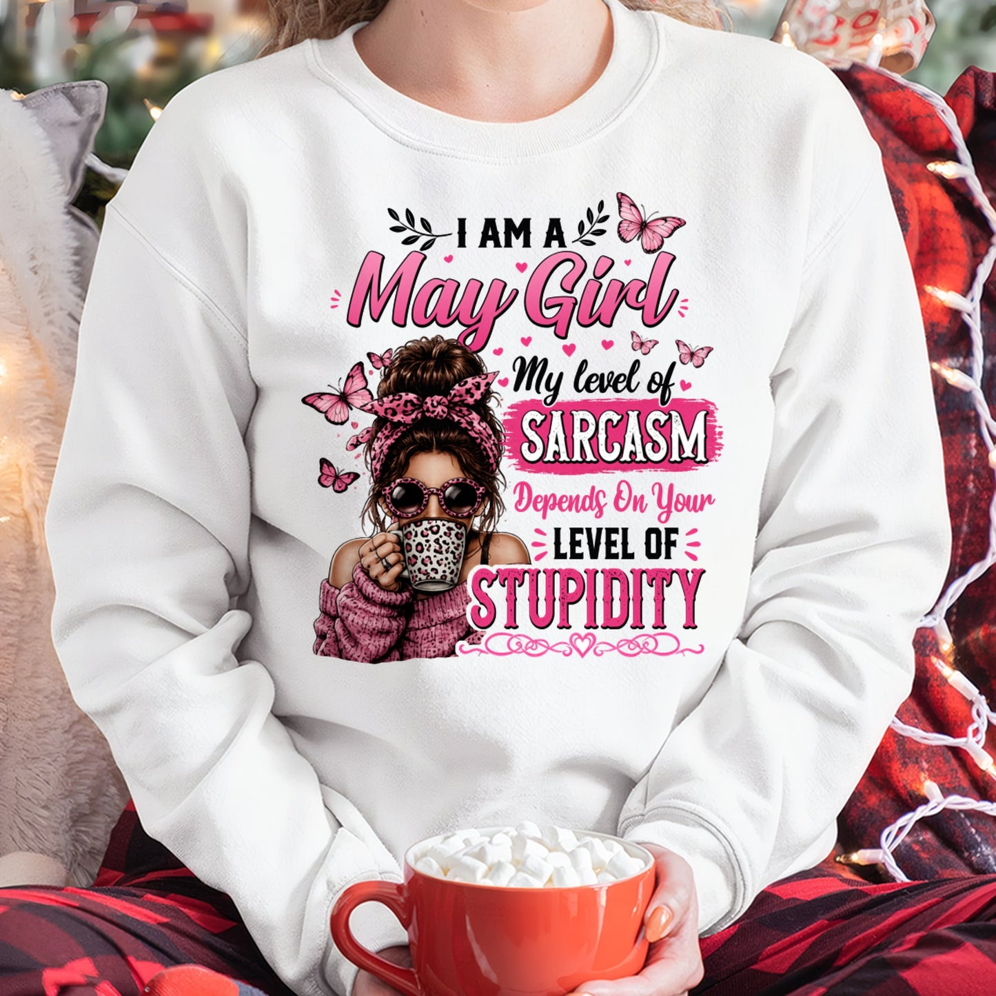 MAY - SARCASM DEPENDS ON STUPID T-Shirt For WOMAN - TRACY05 (SKU2606-117-05)