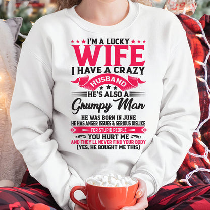 JUNE - TO MY WIFE - I'M A LUCKY WIFE - GIFT FROM HUSBAND - tracy06 (SKU10-136-06)