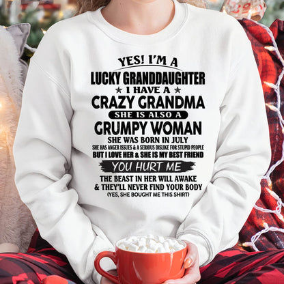 JULY - LUCKY GRANDDAUGHTER OF CRAZY GRANDMA - PERFECT GIFT FROM GRANDMA - tracy07 (SKU12-146-07)