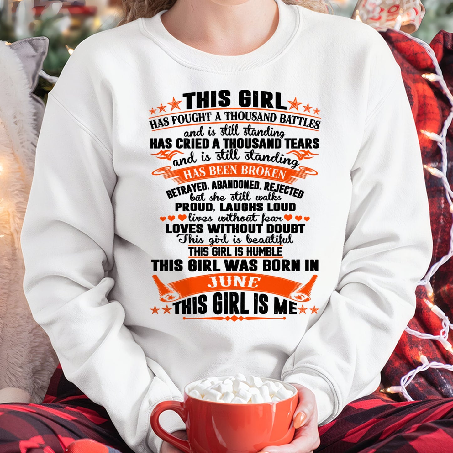 JUNE - HAS FOUGHT A THOUSAND BATTLES T-Shirt For WOMAN - TRACY06 (SKU2607-265-06)