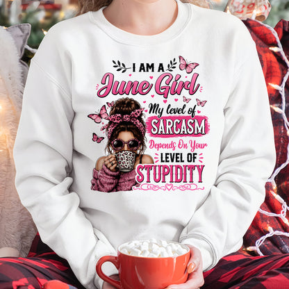 JUNE - SARCASM DEPENDS ON STUPID T-Shirt For WOMAN - TRACY06 (SKU2606-117-06)