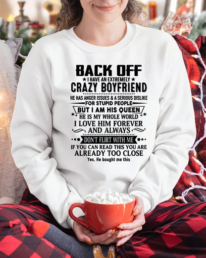 Back Off I Have An Extremely Crazy Boyfriend - - Gift For Wife From Husband - tracy00 (SKUT-BACKOFF-00)